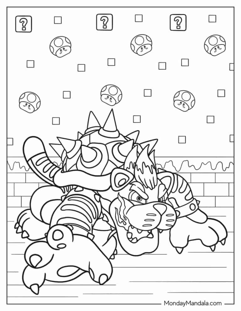 Mario Bowser Coloring Pages Printables 99