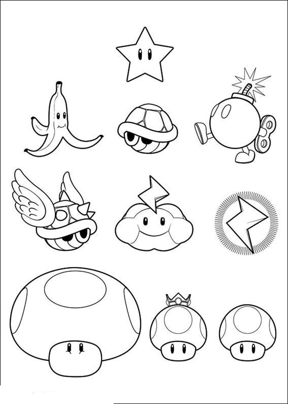 Mario Coloring Pages for Kids Printable 1