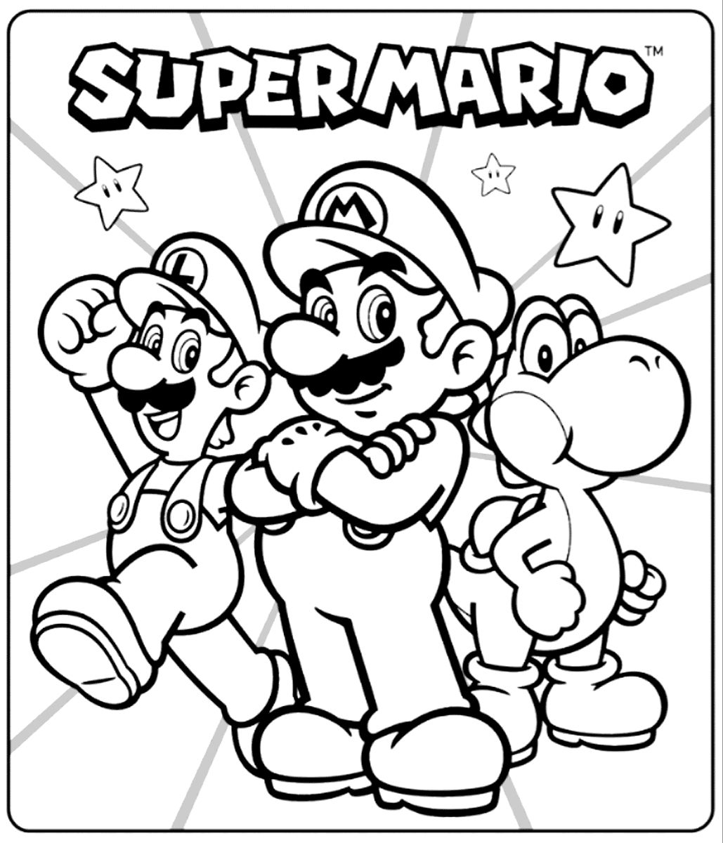 Mario Coloring Pages for Kids Printable 5