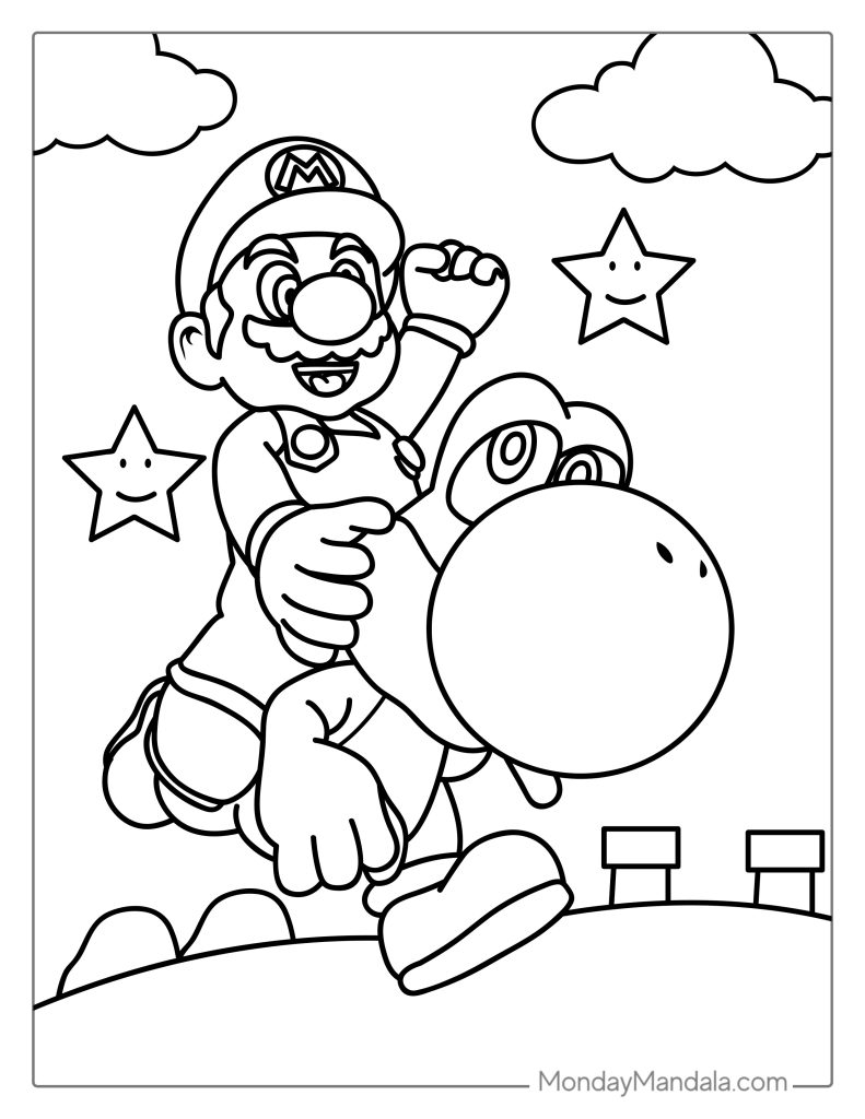 Mario Coloring Pages for Kids Printable 51