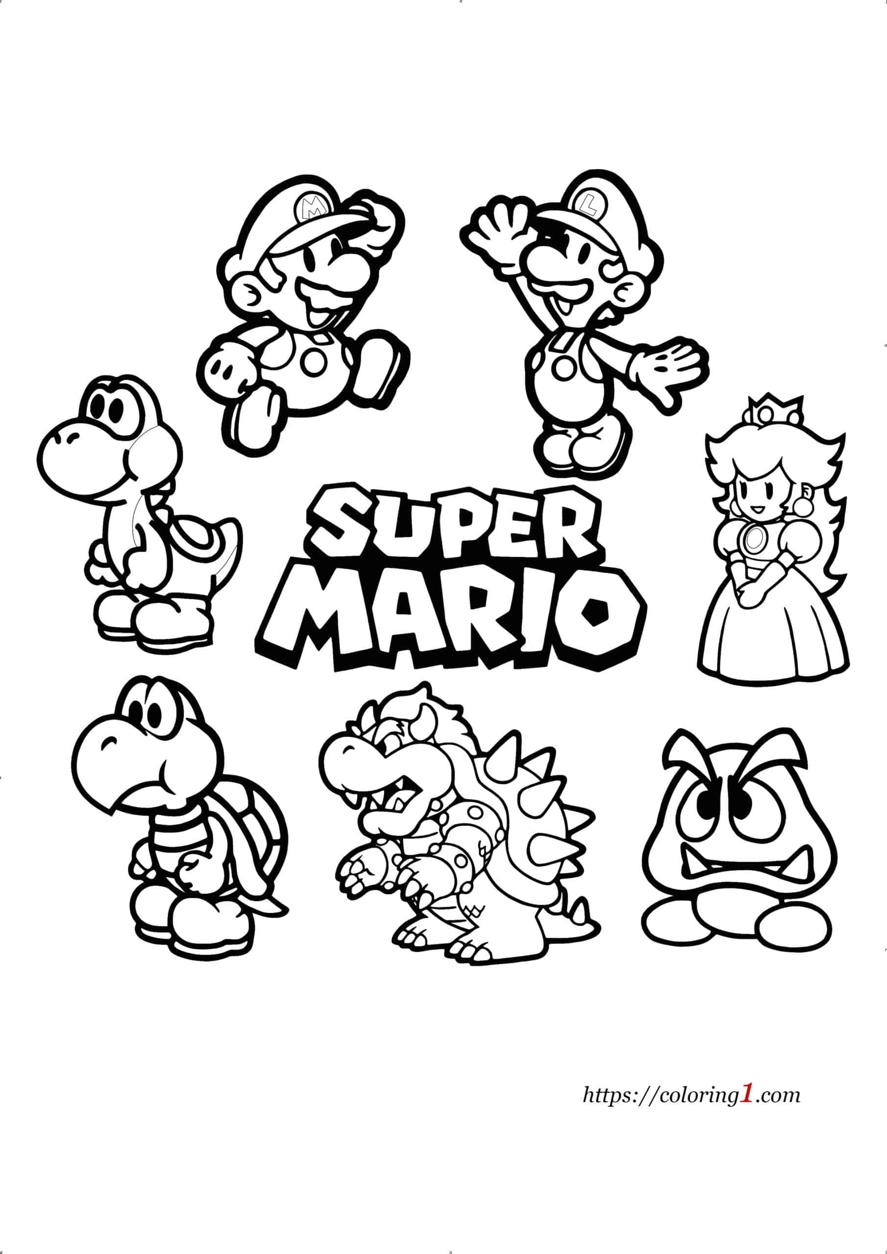 Mario Coloring Pages for Kids Printable 72