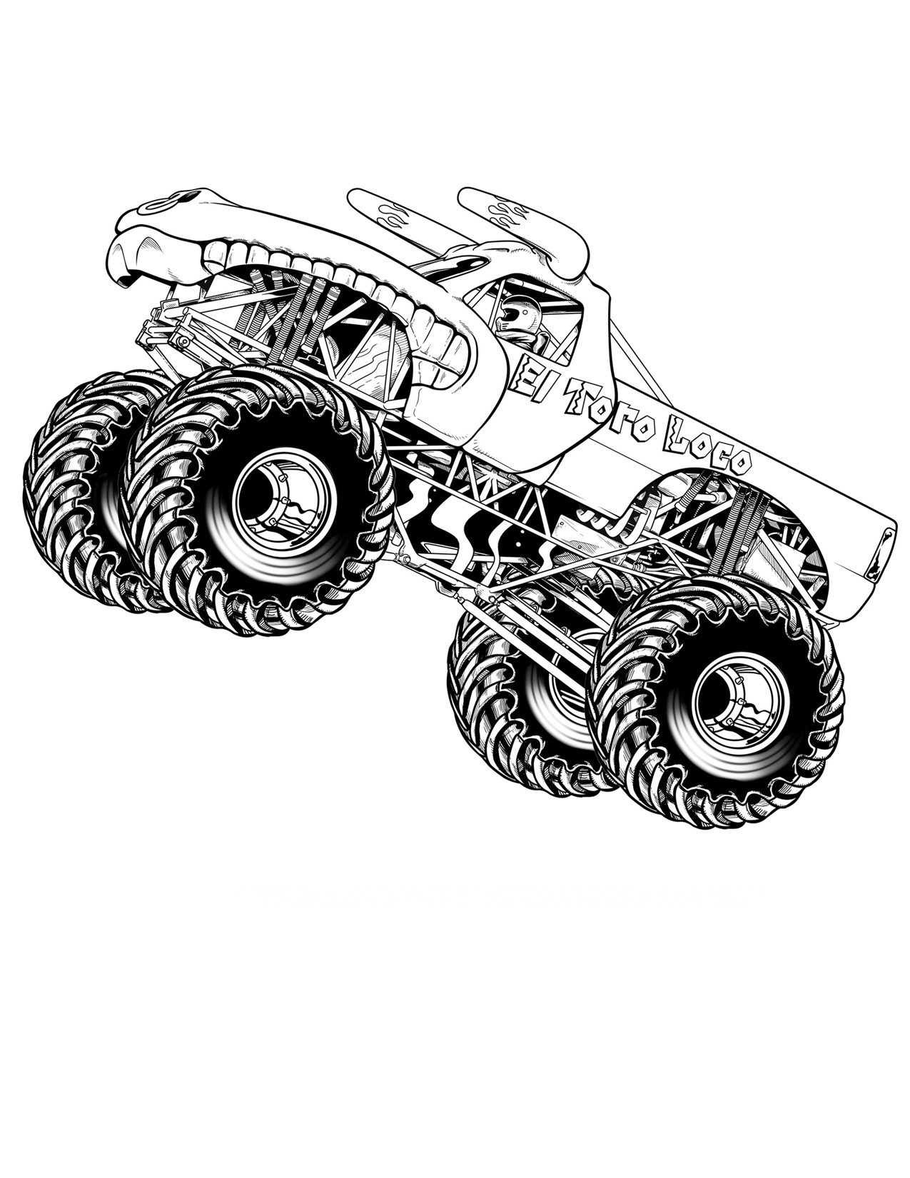 Monster Truck Coloring Pages Free Printable 1