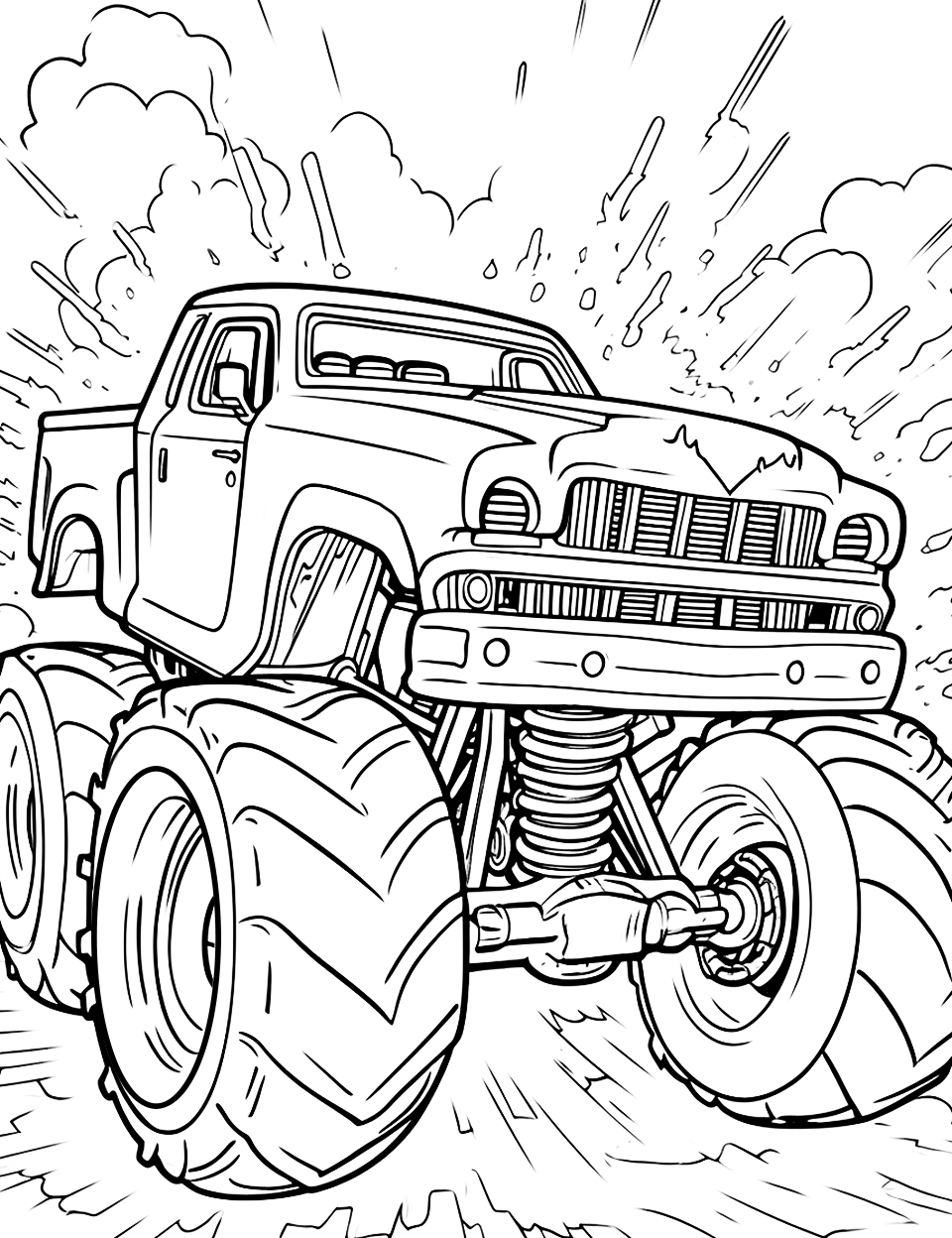 Monster Truck Coloring Pages Free Printable 34