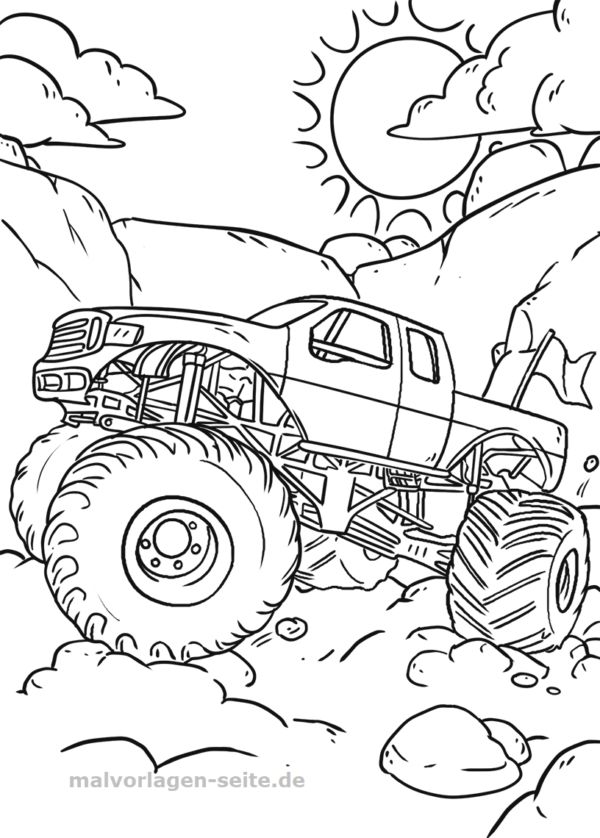 Monster Truck Coloring Pages Free Printable 39