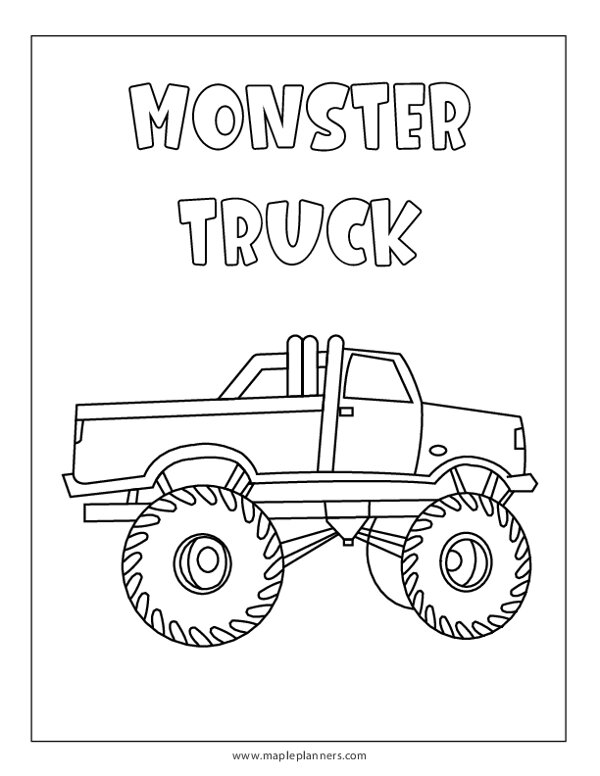 Monster Truck Coloring Pages Free Printable 52