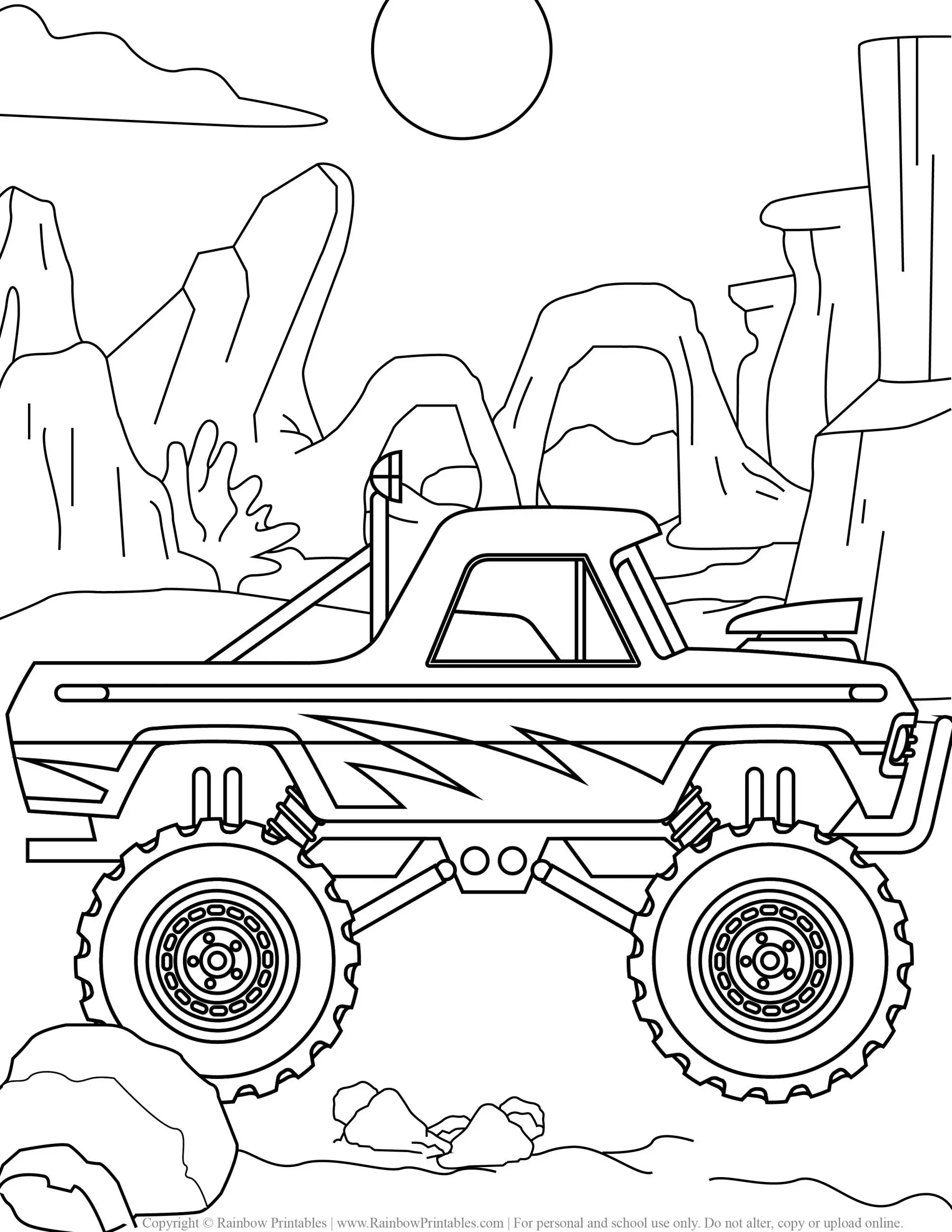 Monster Truck Coloring Pages Free Printable 58