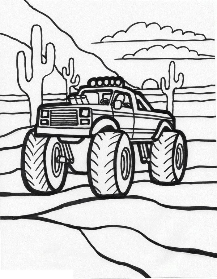 Monster Truck Coloring Pages Free Printable 65