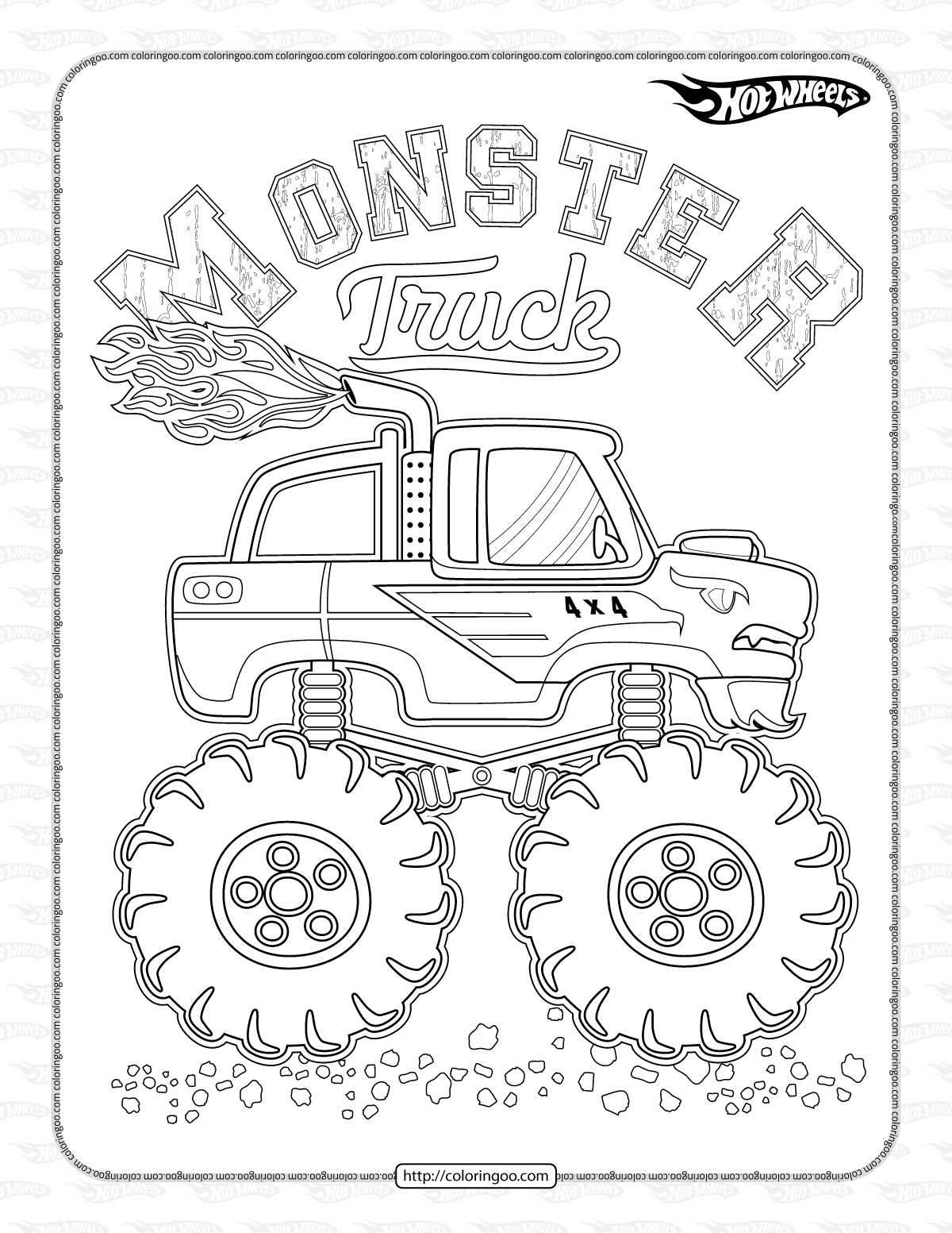 Monster Truck Coloring Pages Free Printable 66