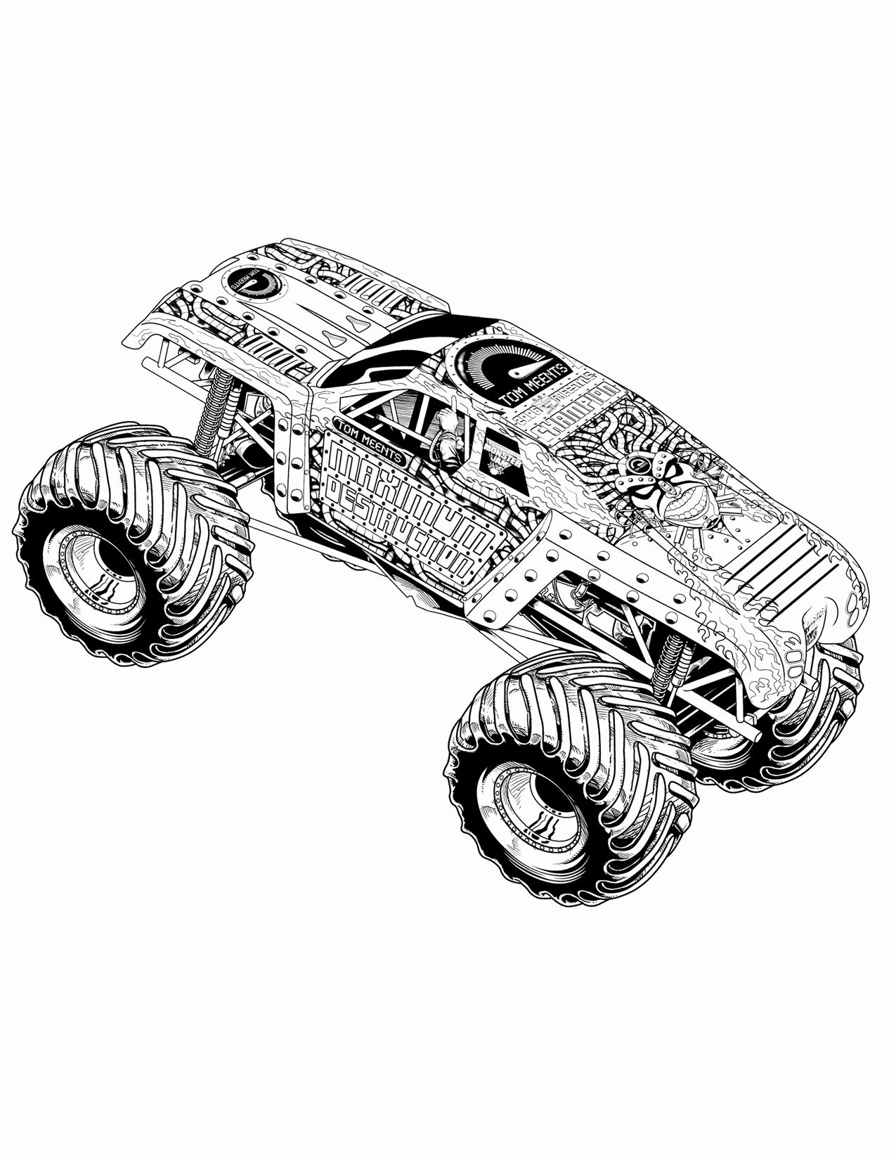 Monster Truck Coloring Pages Free Printable 70