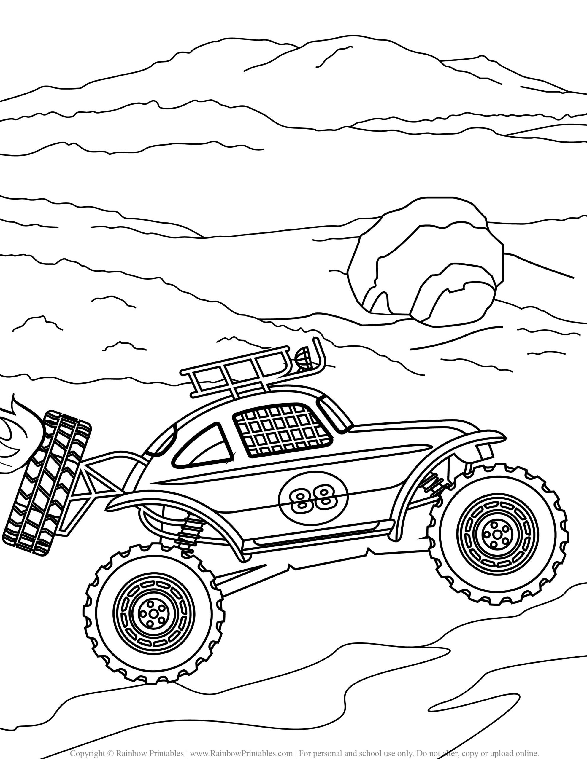 Monster Truck Coloring Pages Free Printable 75