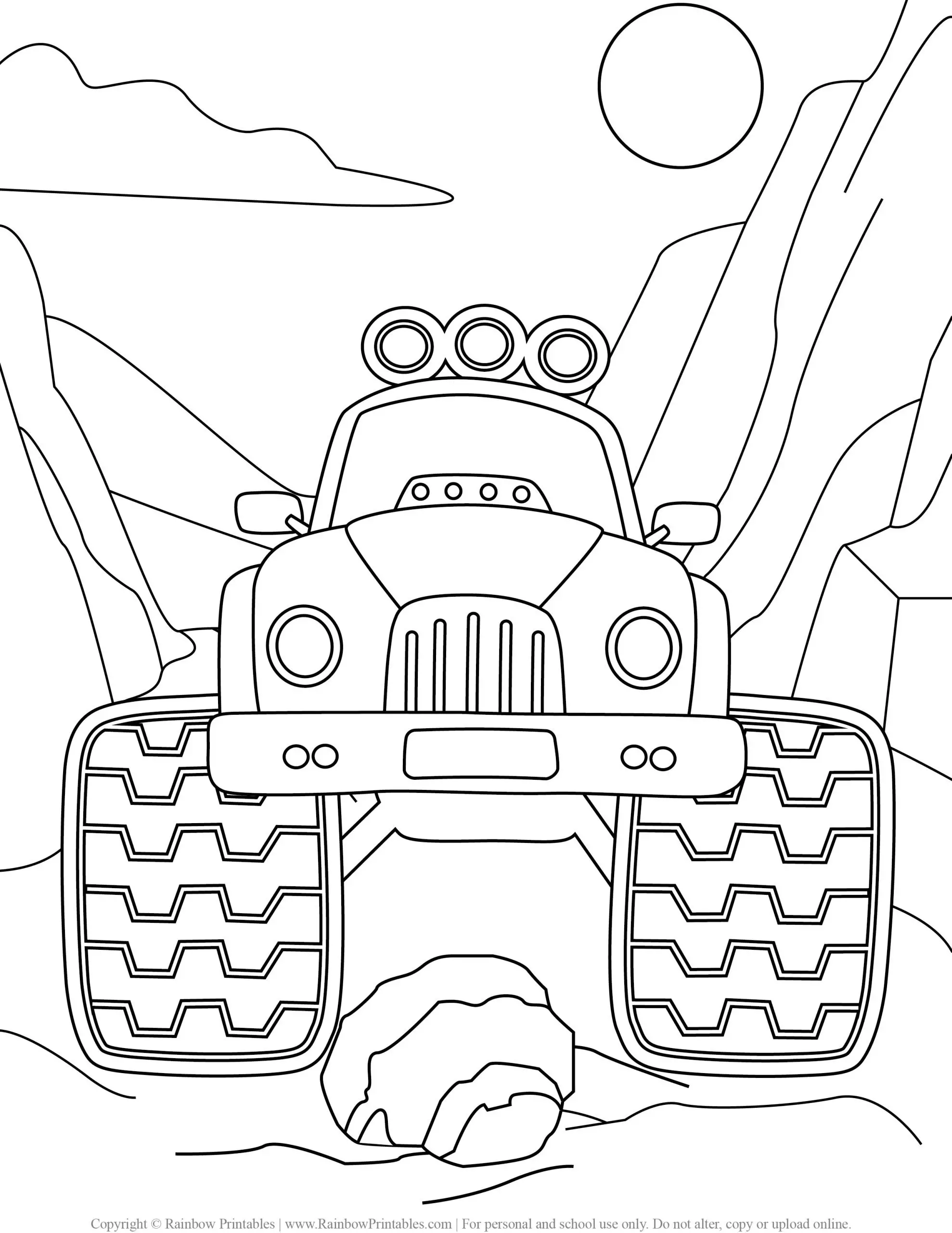 Monster Truck Coloring Pages Free Printable 90