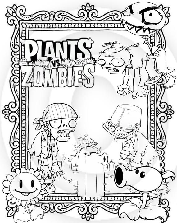 Plants vs Zombies Coloring Pages FREE Printable 2