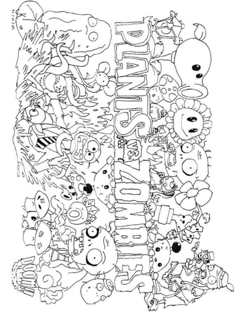 Plants vs Zombies Coloring Pages FREE Printable 23