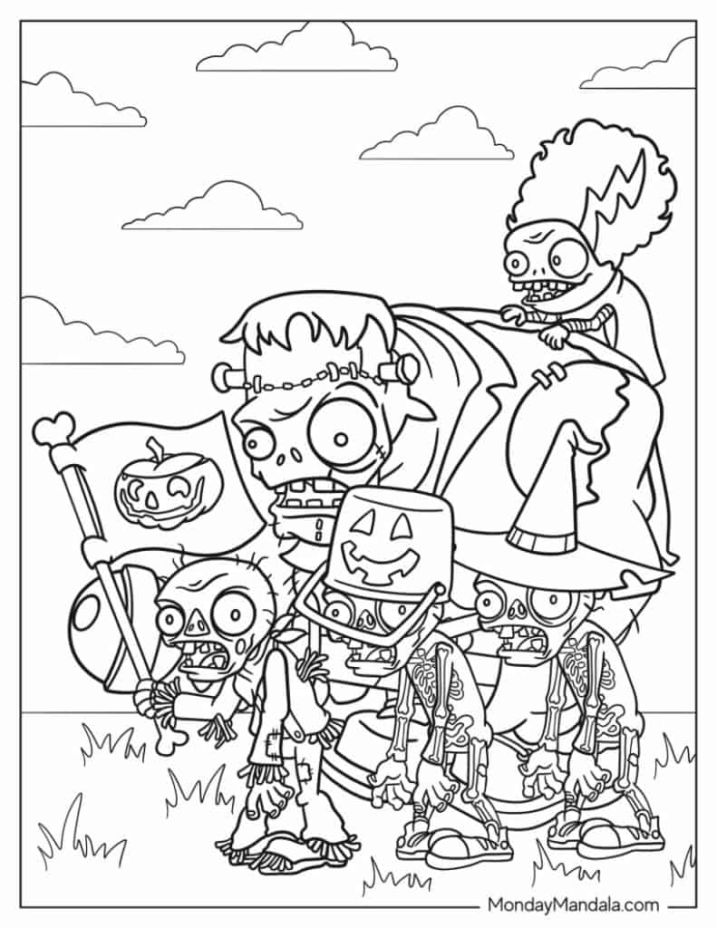 Plants vs Zombies Coloring Pages FREE Printable 55