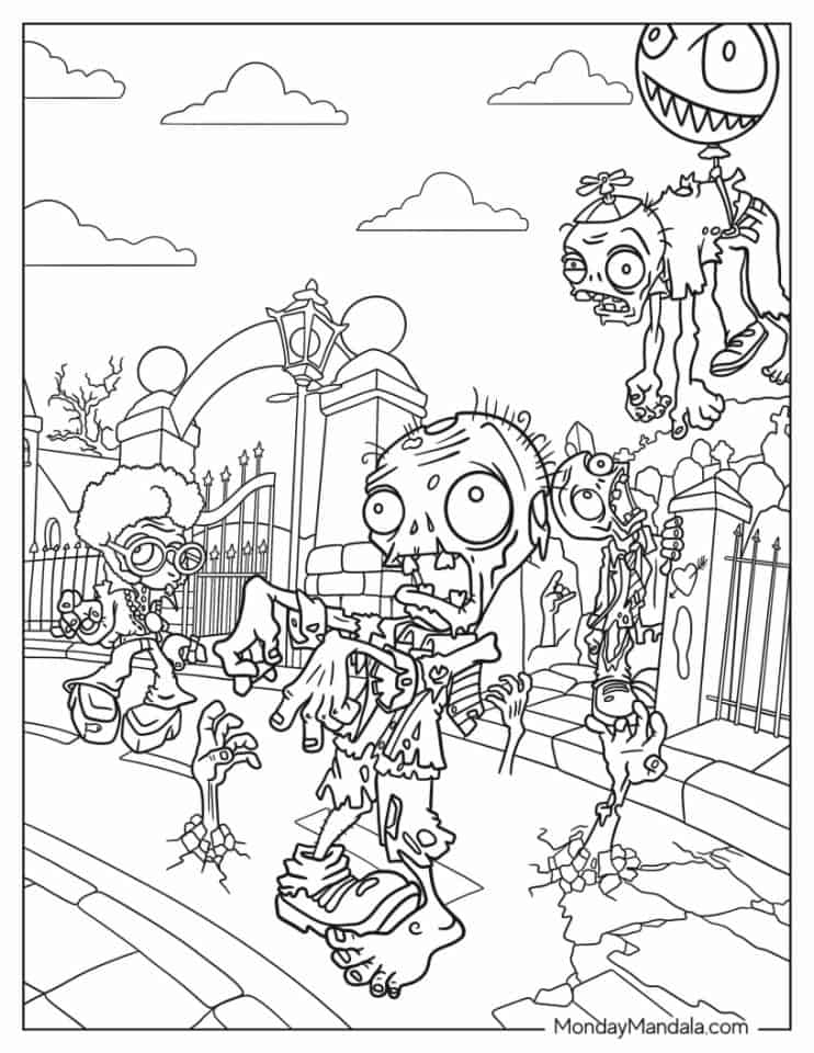 Plants vs Zombies Coloring Pages FREE Printable 85