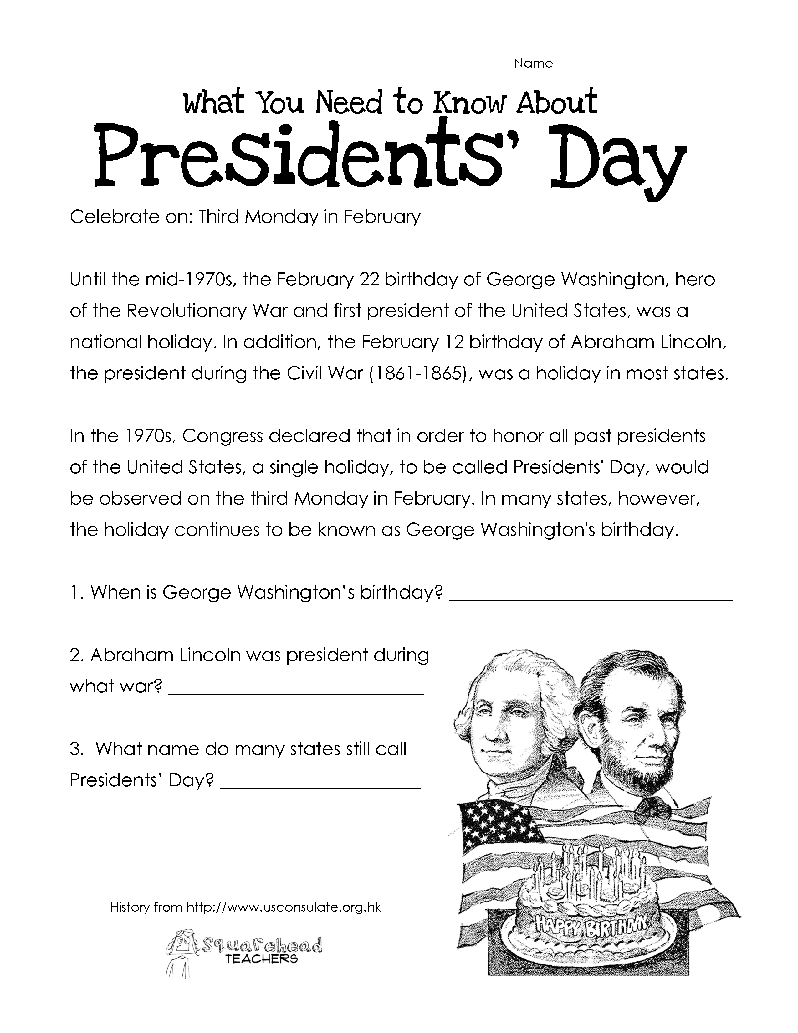 President's Day Coloring Pages for Kids 16