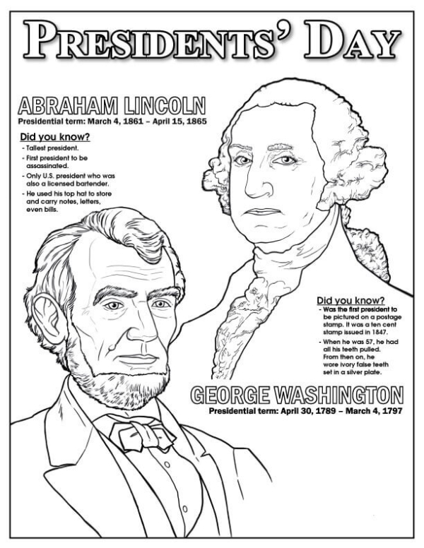 President's Day Coloring Pages for Kids 6