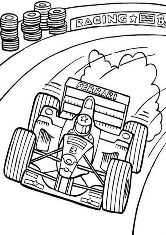 Race Car Coloring Pages FREE Printable 1