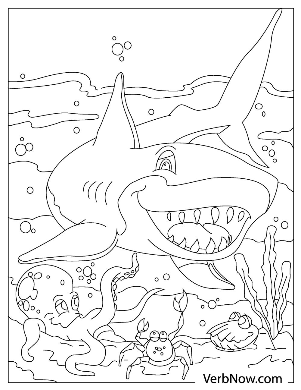 Shark Coloring Pages for Adults Printables 6