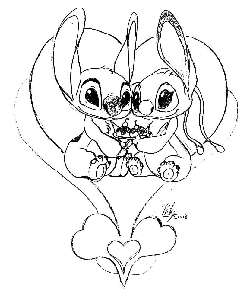 Stitch And Angel Coloring Pages FREE Printable 102
