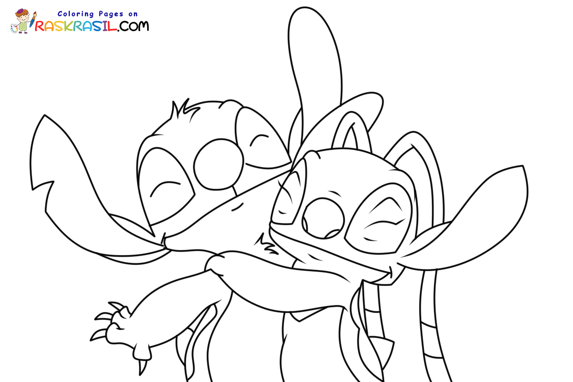 Stitch And Angel Coloring Pages FREE Printable 112