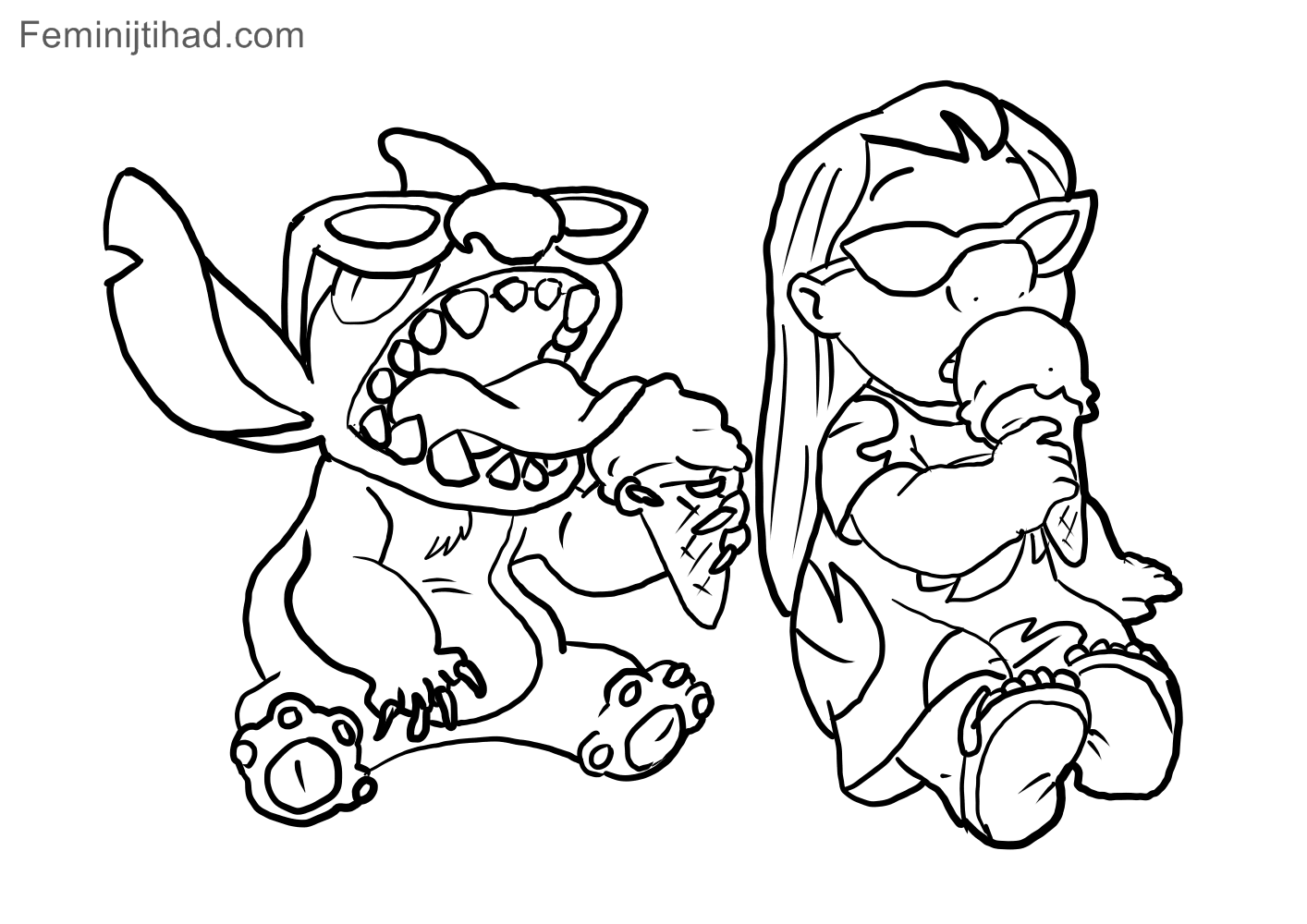 Stitch And Angel Coloring Pages FREE Printable 114