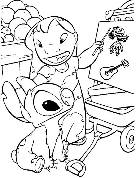 Stitch And Angel Coloring Pages FREE Printable 12