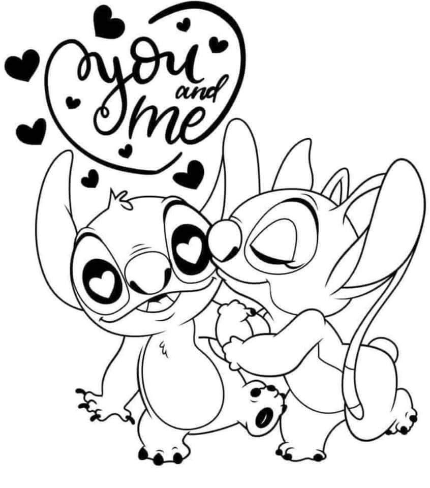 Stitch And Angel Coloring Pages FREE Printable 14