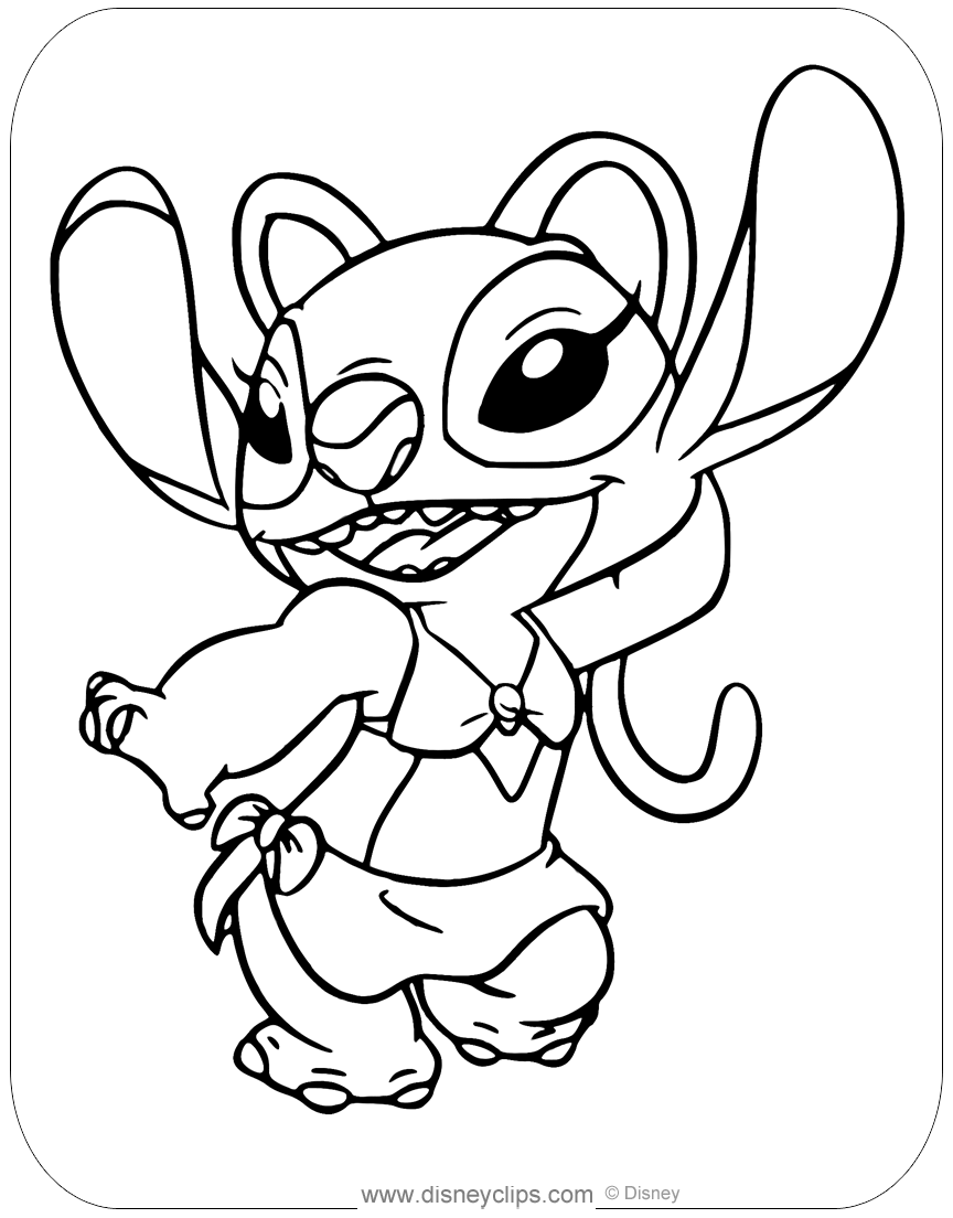 Stitch And Angel Coloring Pages FREE Printable 2