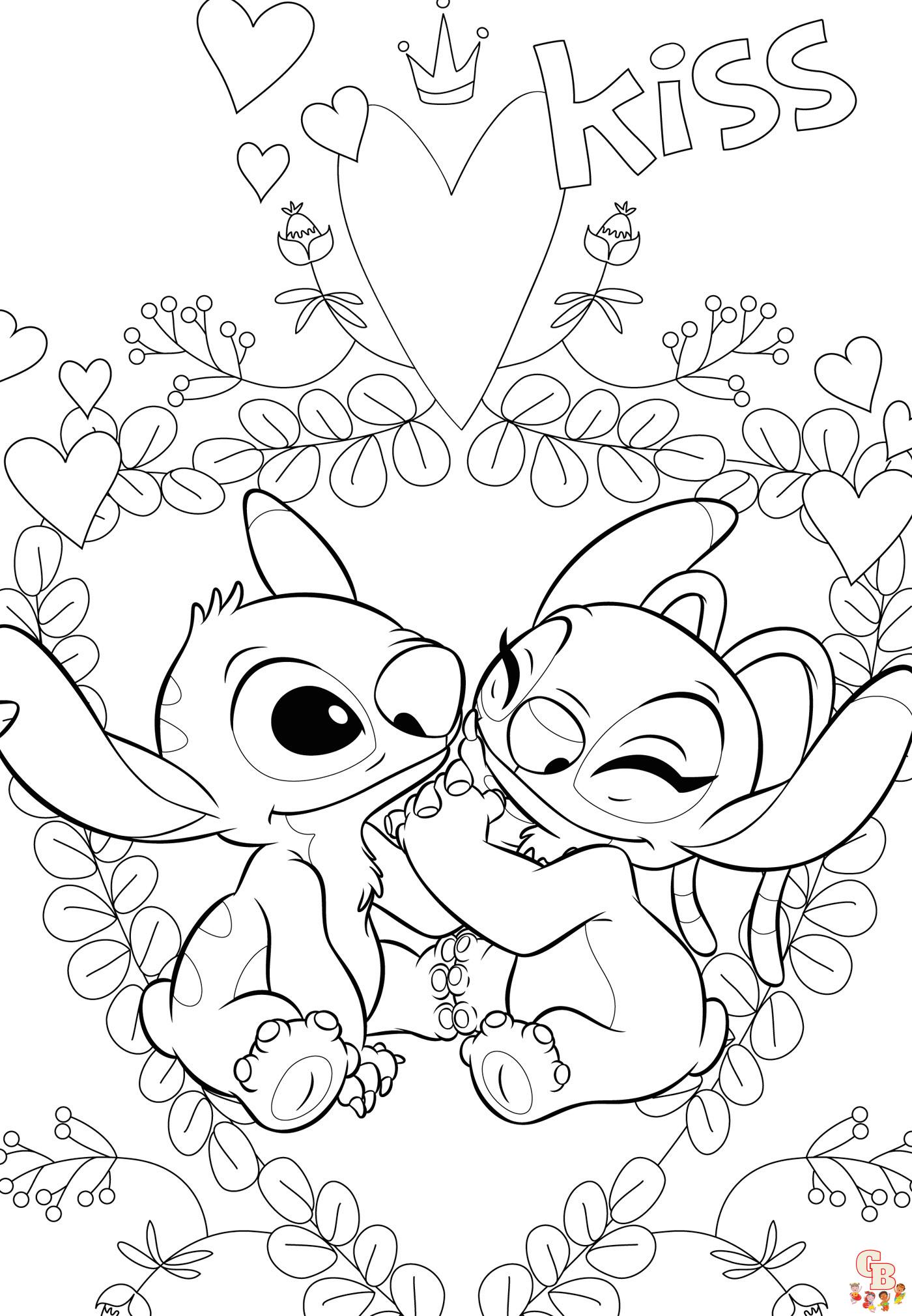 Stitch And Angel Coloring Pages FREE Printable 21