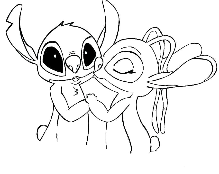 Stitch And Angel Coloring Pages FREE Printable 58