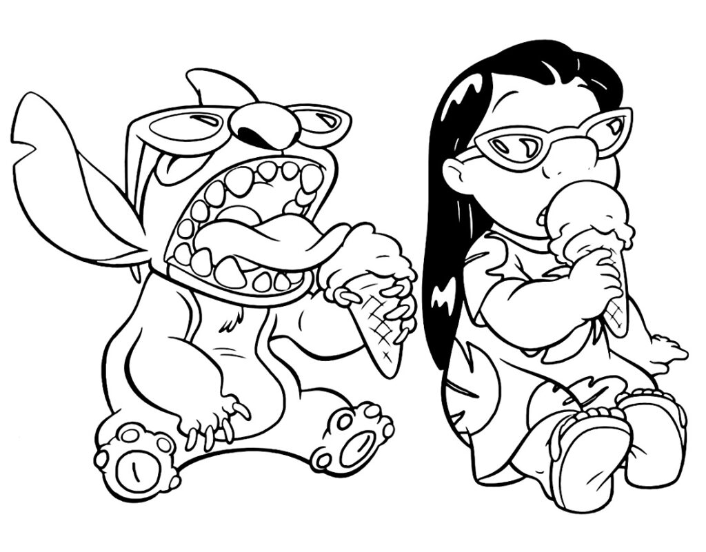 Stitch And Angel Coloring Pages FREE Printable 77