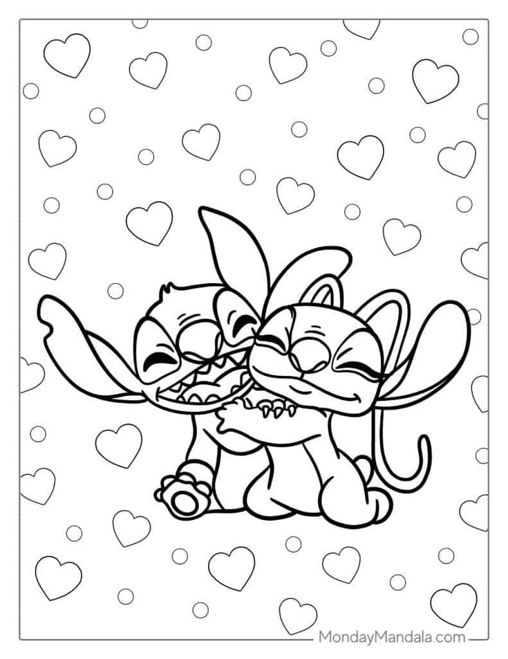 Stitch And Angel Coloring Pages FREE Printable 82