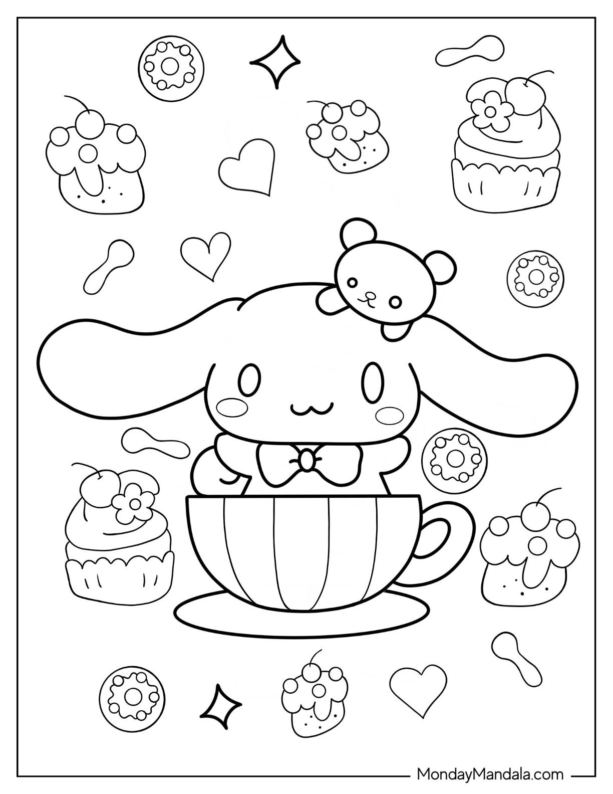 100+ Cinnamoroll Kawaii Sanrio Coloring Pages You'll Love 66