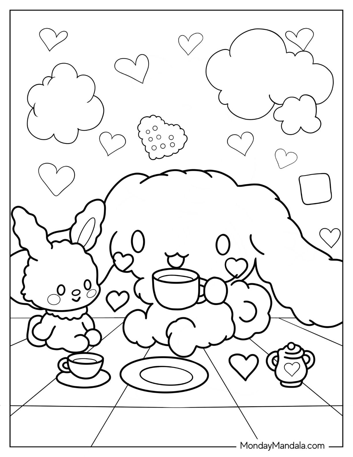 100+ Cinnamoroll Kawaii Sanrio Coloring Pages You'll Love 67