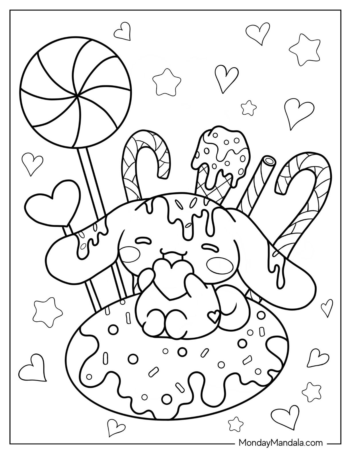 100+ Cinnamoroll Kawaii Sanrio Coloring Pages You'll Love 90