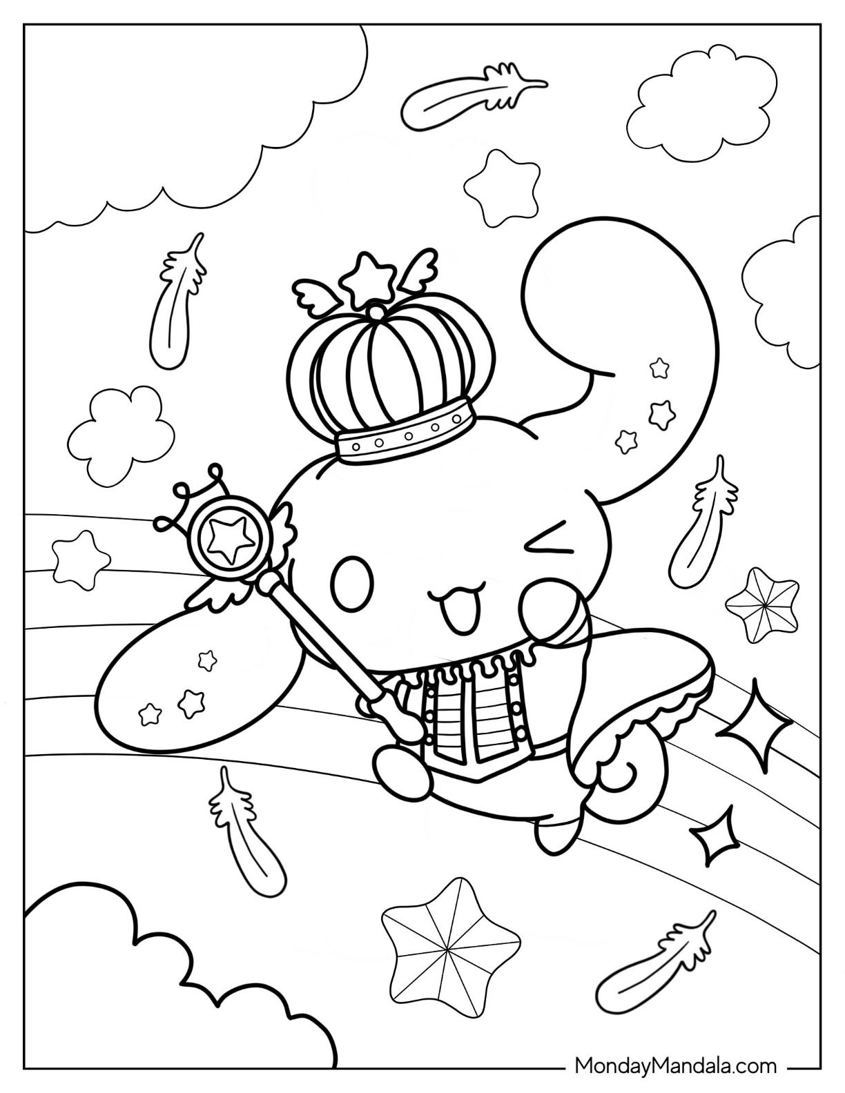100+ Cinnamoroll Kawaii Sanrio Coloring Pages You'll Love 96