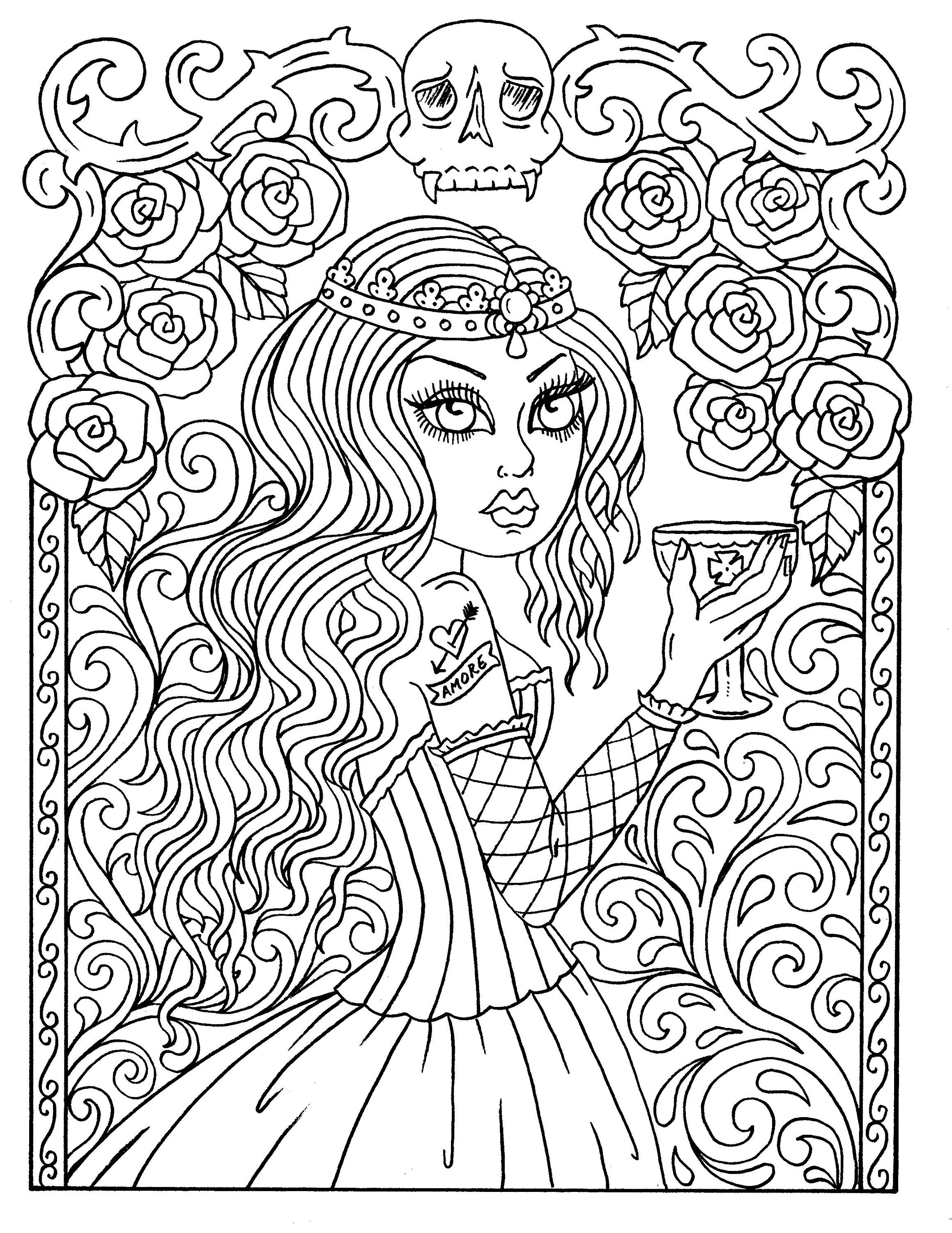 150+ Creepy Gothic Coloring Pages 1