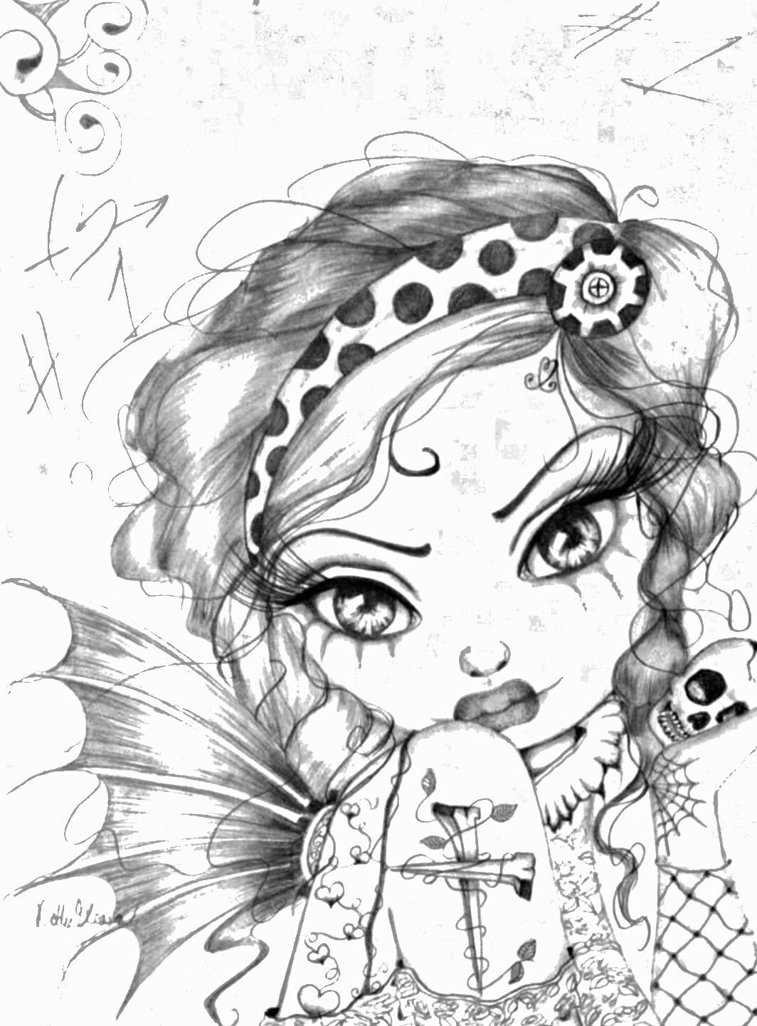 150+ Creepy Gothic Coloring Pages 102