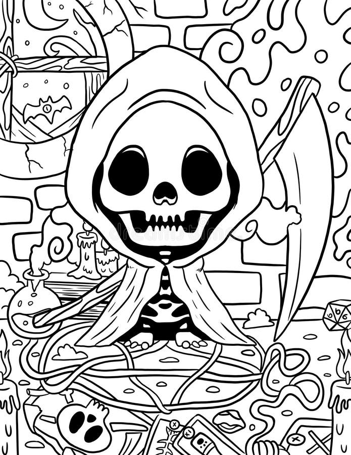 150+ Creepy Gothic Coloring Pages 104