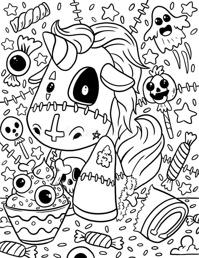 150+ Creepy Gothic Coloring Pages 105