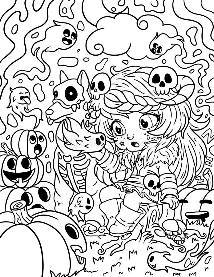 150+ Creepy Gothic Coloring Pages 114