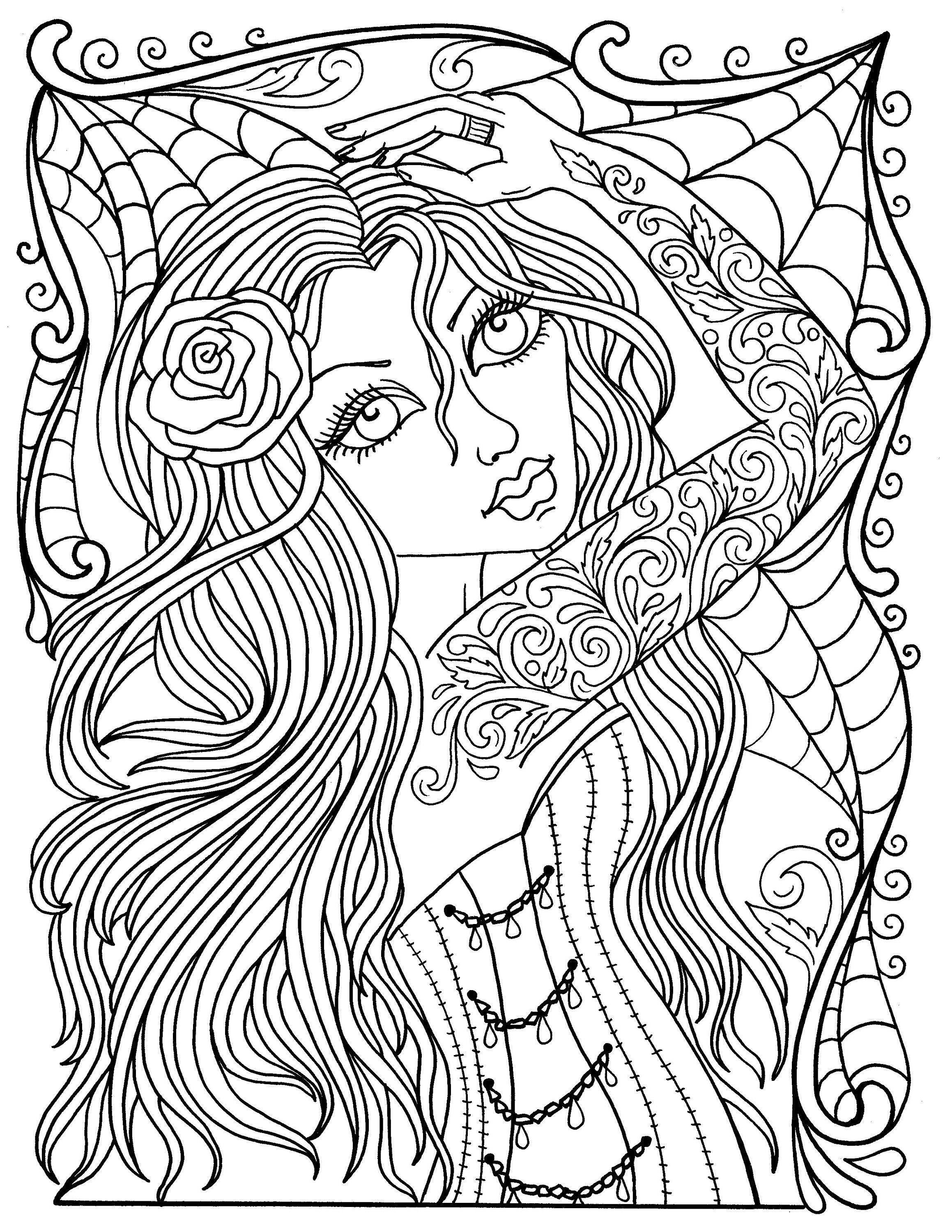 150+ Creepy Gothic Coloring Pages 120