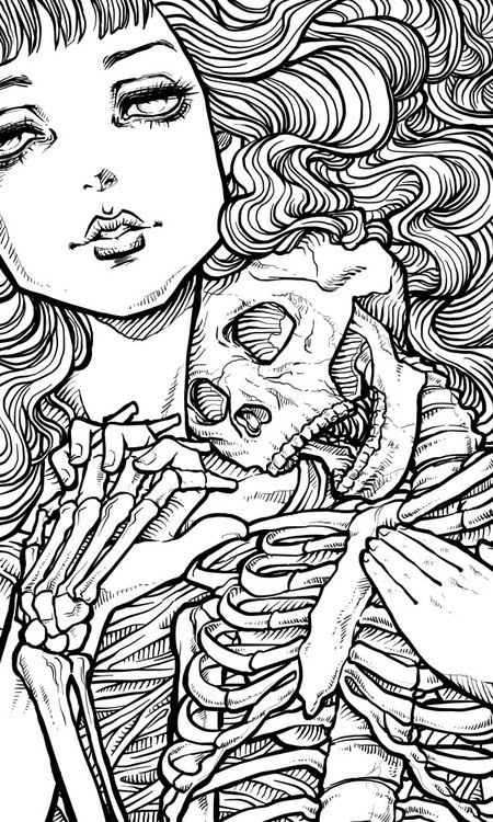 150+ Creepy Gothic Coloring Pages 121