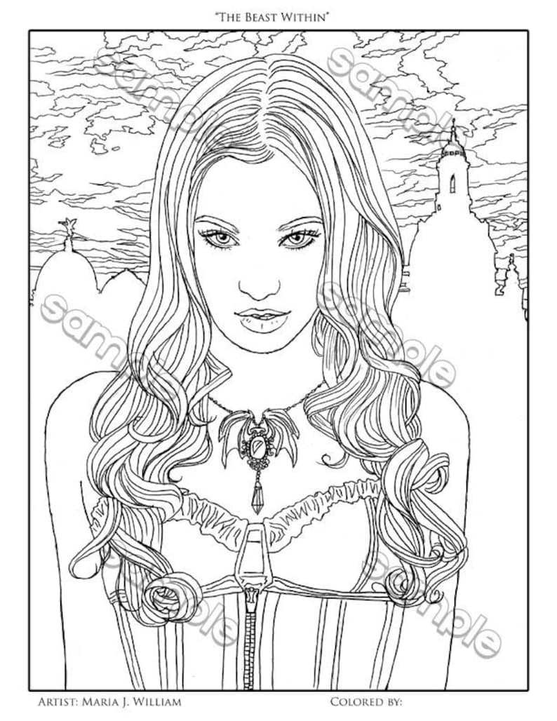 150+ Creepy Gothic Coloring Pages 124