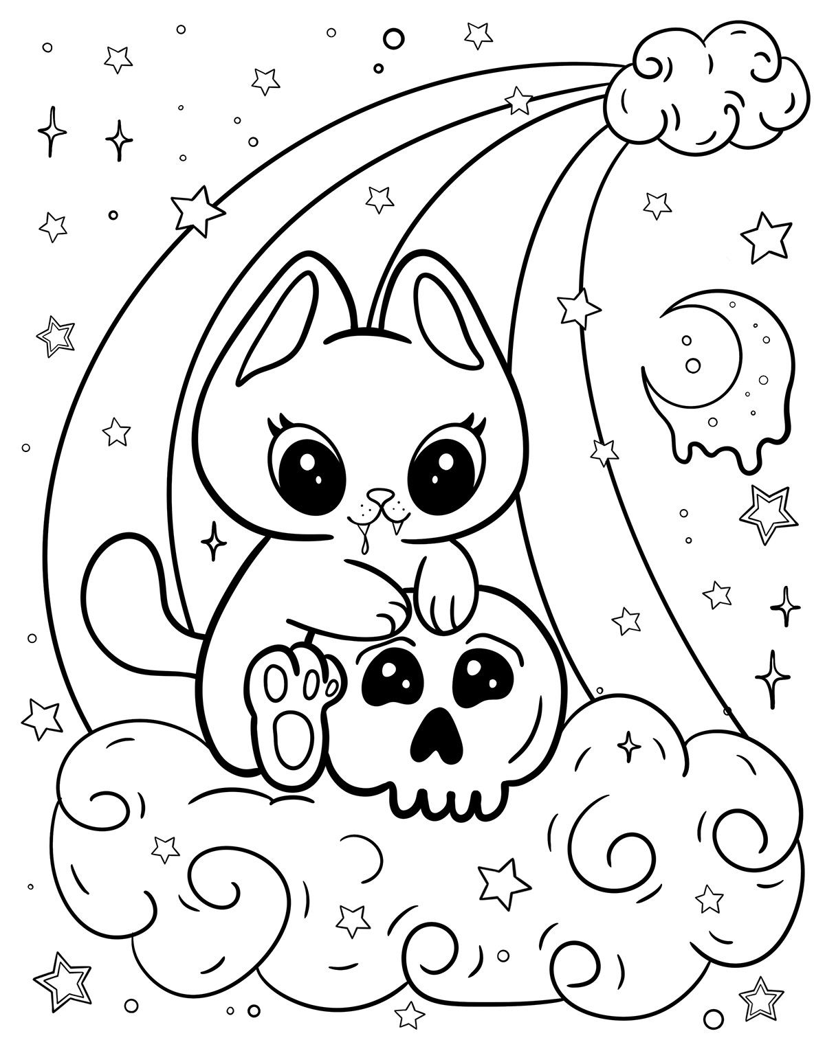 150+ Creepy Gothic Coloring Pages 126