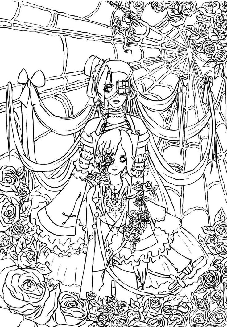 150+ Creepy Gothic Coloring Pages 131