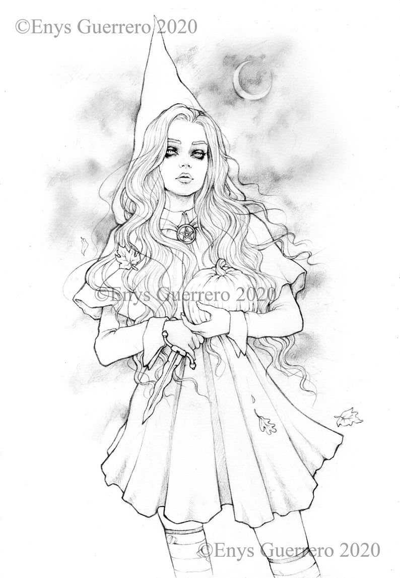 150+ Creepy Gothic Coloring Pages 172