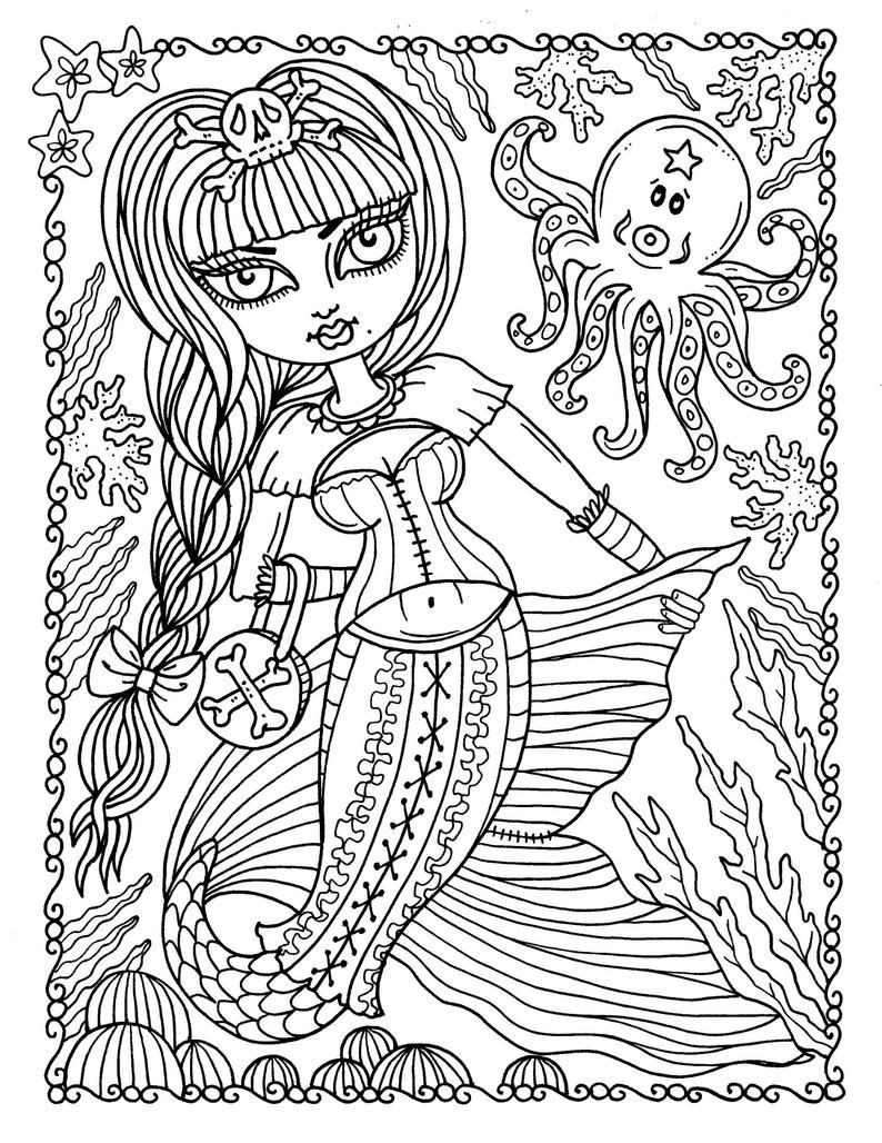 150+ Creepy Gothic Coloring Pages 183