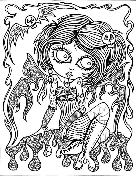 150+ Creepy Gothic Coloring Pages 185